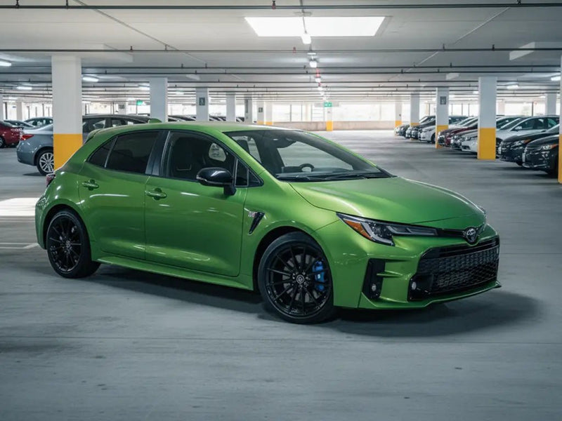 DIY Toyota Corolla Hatchback wrapped in Gloss HX20000 Fairway Green automotive vinyl film HX20VFAB