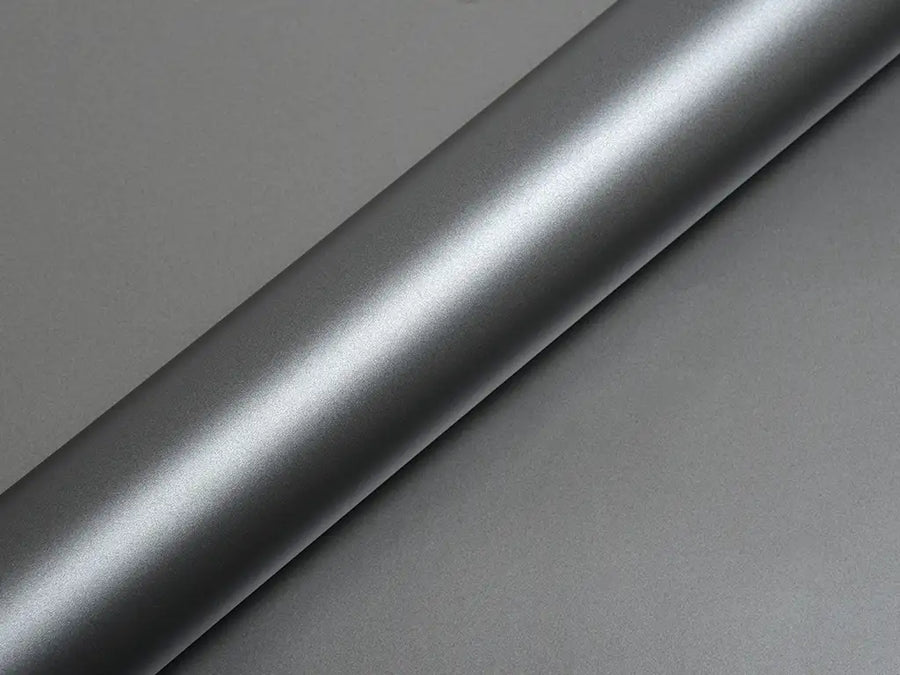 Color swatch of Hexis HX20000 Satin Metallic Satin Grey Vinyl Wrap HX20G03S