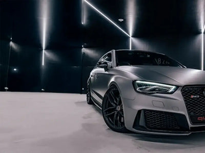 DIY Audi RS3 wrapped in Satin HX20000 Metallic Grey restyling film HX20G03S