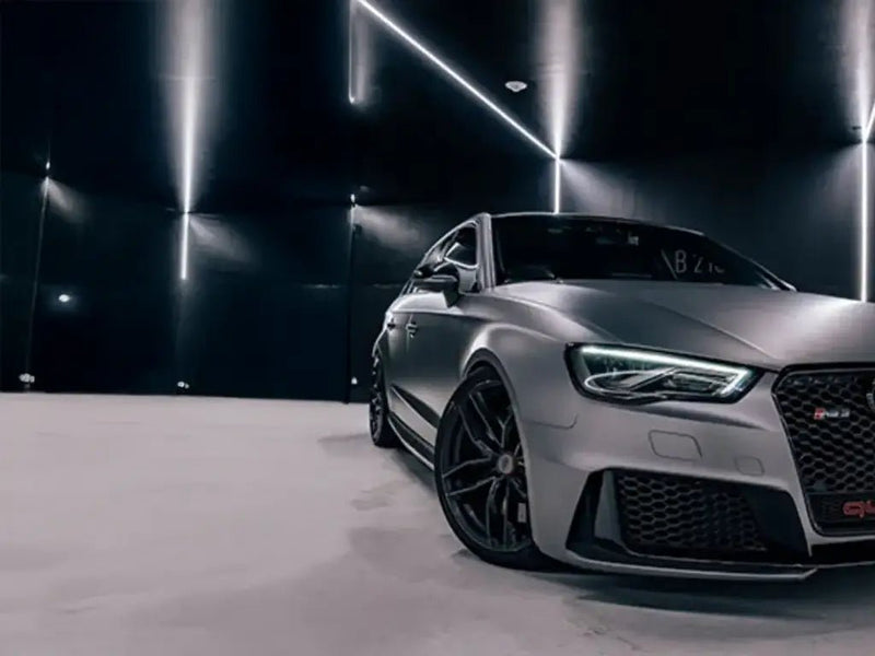 DIY Audi RS3 wrapped in Satin HX20000 Metallic Grey restyling film HX20G03S