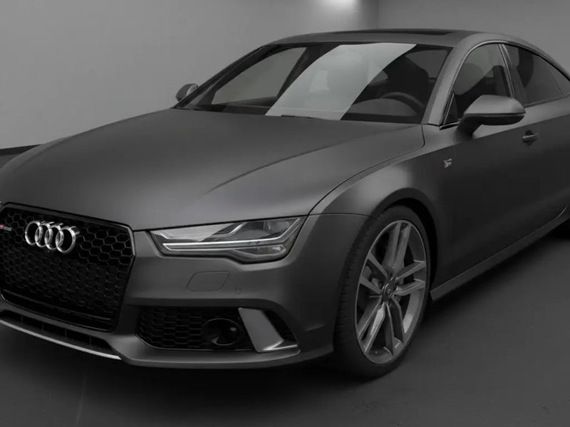Audi A7 wrapped in Satin HX20000 Argentic Grey wrap film HX20G04S