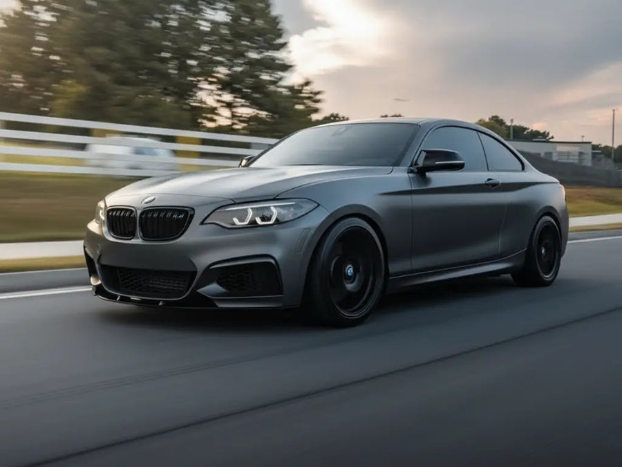 DIY BMW 2 Series wrapped in Satin HX20000 Argentic Grey car wrap film HX20G04S