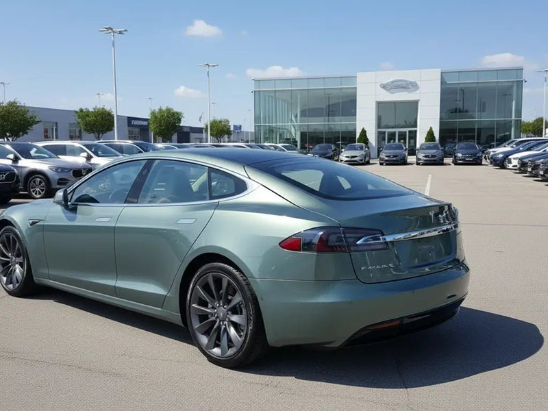 DIY Tesla S wrapped in Gloss HX20000 Aston Grey wrap film HX20G07B