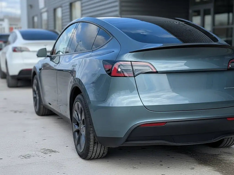 DIY Tesla Y wrapped in Gloss HX20000 Aston Grey car wrap film HX20G07B