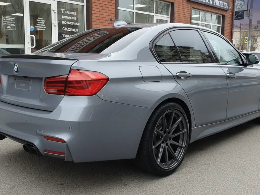 DIY BMW 3 Series wrapped in Gloss HX20000 Pleaides Grey vinyl wrap HX20G12B