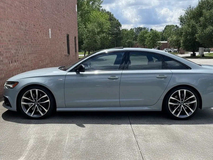 DIY Audi A6 wrapped in Gloss HX20000 Pleaides Grey restyling film HX20G12B
