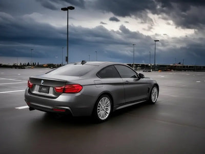 DIY BMW 4 Series wrapped in Satin HX20000 Alloy Grey Wet restyling film HX20G15W