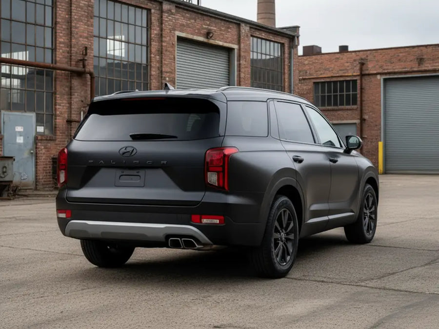 DIY Hyundai Palisade wrapped in Satin HX20000 Alloy Grey Wet vinyl wrap HX20G15W