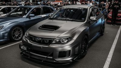 DIY Subaru WRX wrapped in Matte HX20000 Metallic Anthracite Gray wrap film HX20GANM