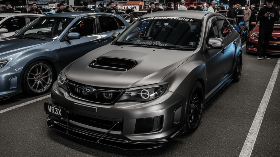 DIY Subaru WRX wrapped in Matte HX20000 Metallic Anthracite Gray wrap film HX20GANM