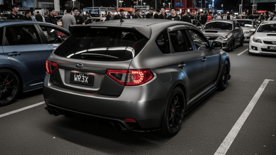 Subaru Impreza WRX wrapped in Hexis Matte HX20000 Metallic Anthracite Gray automotive vinyl film HX20GANM
