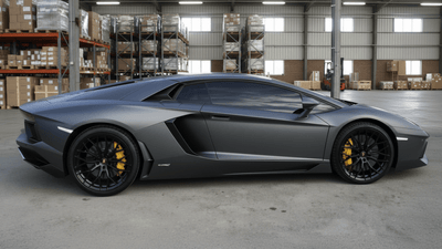 Lamborghini Aventador wrapped in Hexis Matte HX20000 Metallic Anthracite Gray vinyl wrap HX20GANM
