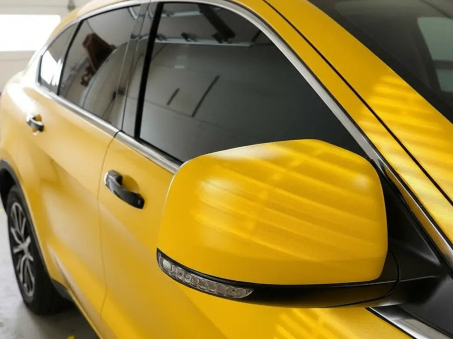 DIY Honda CR-V wrapped in Matte HX20000 Yellow Jaipur wrap film HX20JJAM