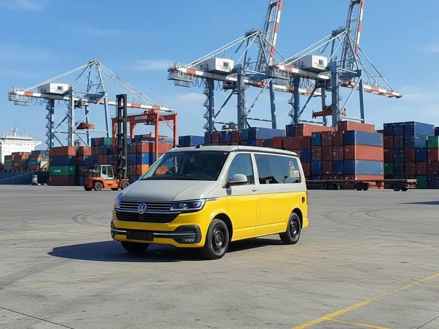 DIY Volkswagen Transporter wrapped in Gloss HX20000 Honey Yellow restyling film HX20JMIB