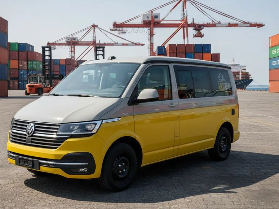 Volkswagen Transporter wrapped in Gloss HX20000 Honey Yellow restyling film HX20JMIB