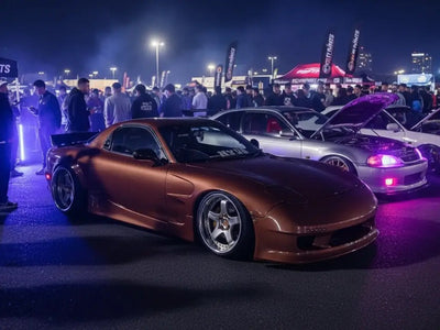 DIY Mazda RX-7 wrapped in Gloss HX20000 Marrakesh Brown restyling film HX20MMAB