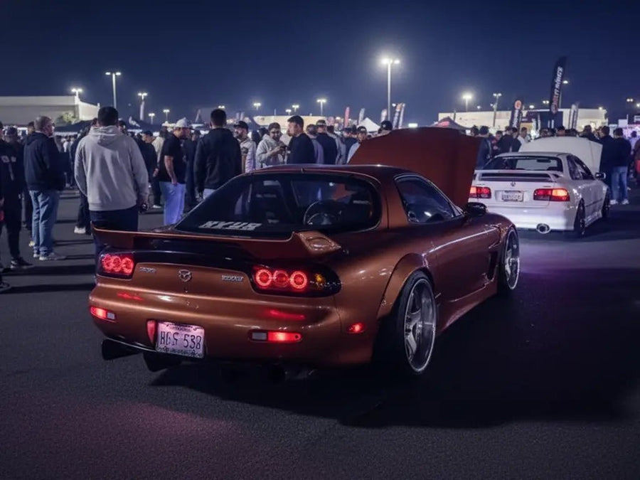 Mazda RX-7 wrapped in Hexis Gloss HX20000 Marrakesh Brown vinyl wrap HX20MMAB