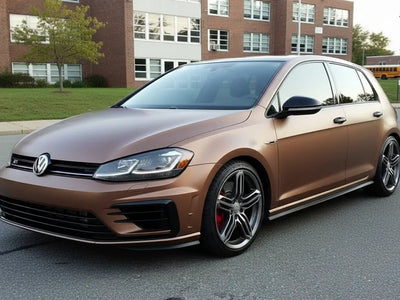 DIY Volkswagen Golf R wrapped in Matte HX20000 Marrakesh Brown restyling film HX20MMAM