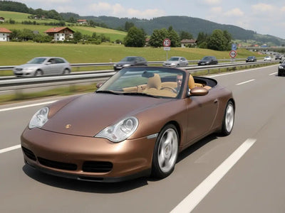 Porsche 911 Cabriolet wrapped in Matte HX20000 Marrakesh Brown automotive vinyl film HX20MMAM