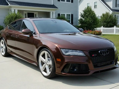 Audi RS7 wrapped in Gloss HX20000 Vampire Black automotive vinyl film HX20N03B