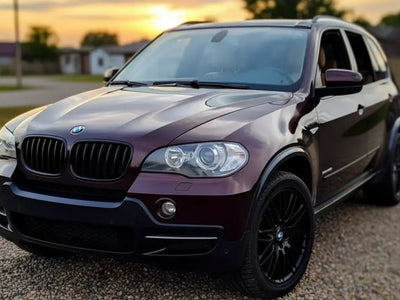 DIY BMW X5 wrapped in Gloss HX20000 Vampire Black car wrap film HX20N03B