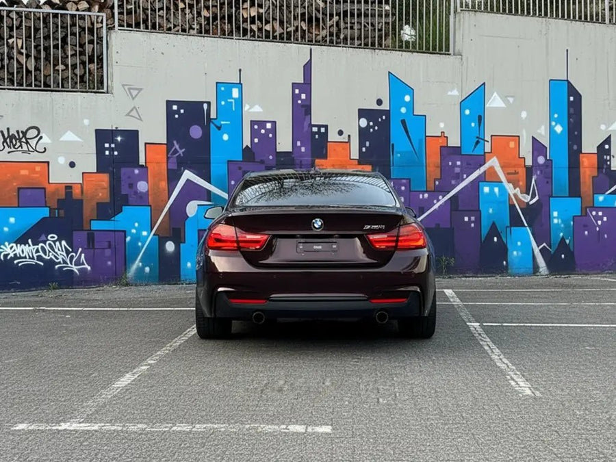 DIY BMW 4 Series wrapped in Gloss HX20000 Vampire Black restyling film HX20N03B