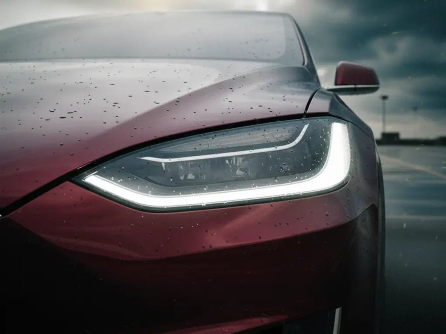 DIY Tesla S wrapped in Gloss HX20000 Vampire Black vinyl wrap HX20N03B