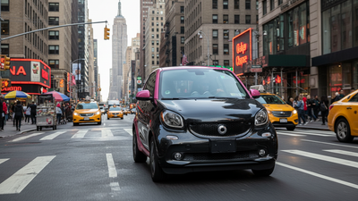 Smart Fortwo wrapped in Hexis Gloss HX20000 Catechu Black wrap film HX20NCAB
