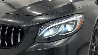 DIY Mercedes-Benz S-Class wrapped in Gloss HX20000 Catechu Black automotive vinyl film HX20NCAB