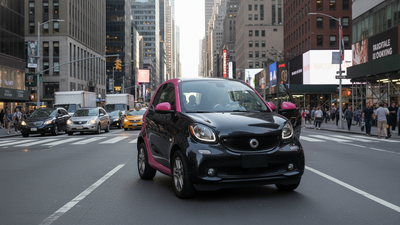 Smart Fortwo wrapped in Gloss HX20000 Catechu Black vinyl wrap HX20NCAB