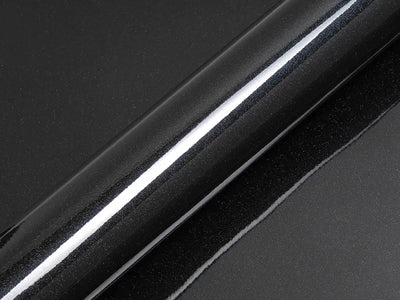 Color swatch of Hexis HX20000 Gloss Glitter Black Sparkle Vinyl Wrap HX20NEPB