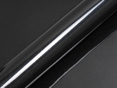 Color swatch of Hexis HX20000 Gloss Glitter Black Sparkle Vinyl Wrap HX20NEPB