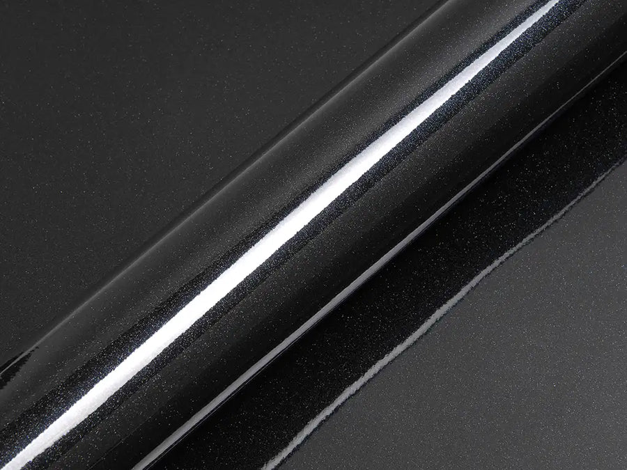 Color swatch of Hexis HX20000 Gloss Glitter Black Sparkle Vinyl Wrap HX20NEPB