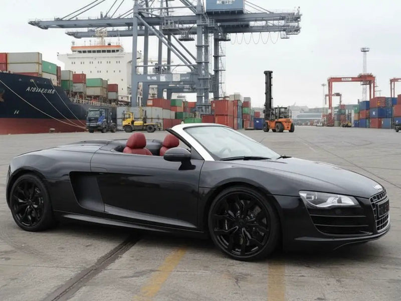 Audi R8 Spyder wrapped in Gloss HX20000 Glitter Black Sparkle car wrap film HX20NEPB