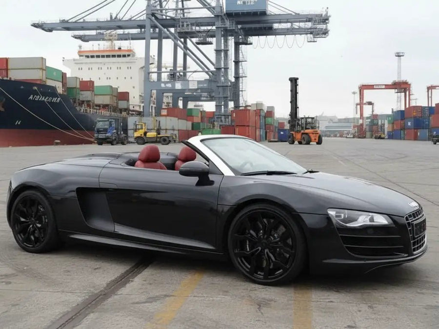 Audi R8 Spyder wrapped in Gloss HX20000 Glitter Black Sparkle car wrap film HX20NEPB
