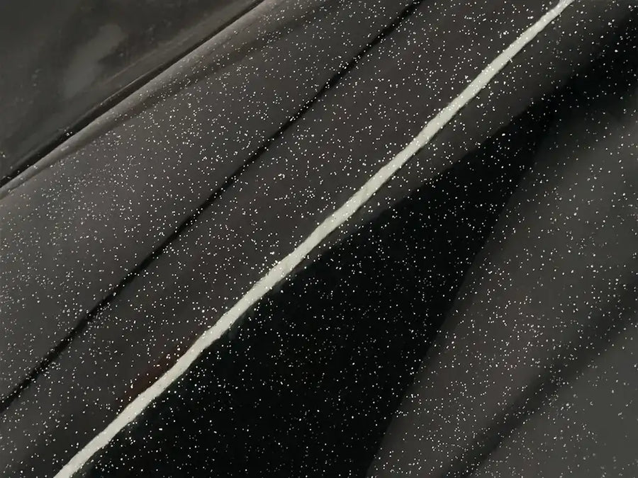 Car wrapped in Gloss HX20000 Glitter Black Sparkle wrap film HX20NEPB
