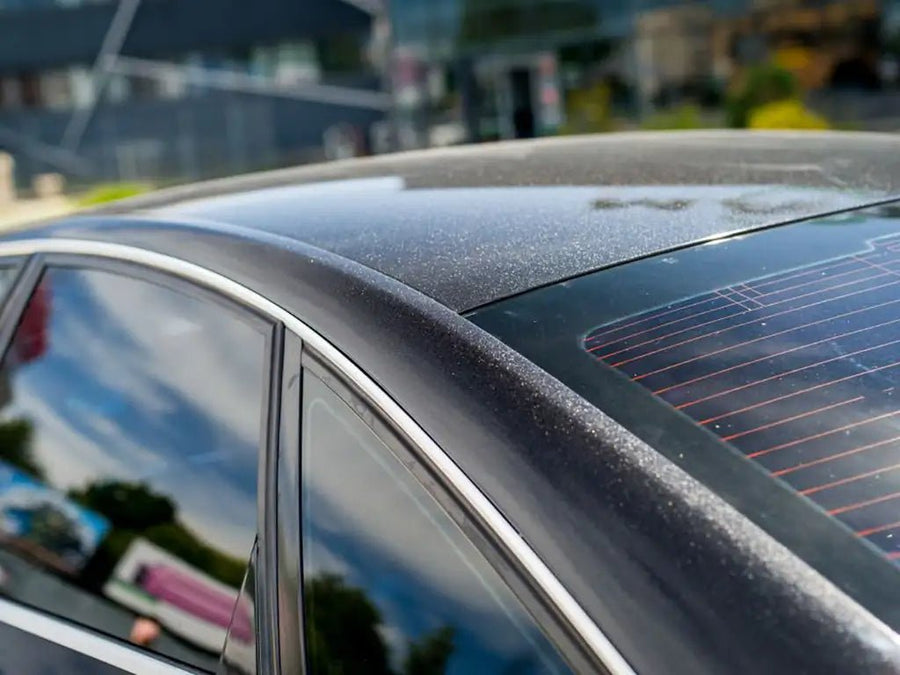 Tesla 3 wrapped in Hexis Gloss HX20000 Glitter Black Sparkle car wrap film HX20NEPB