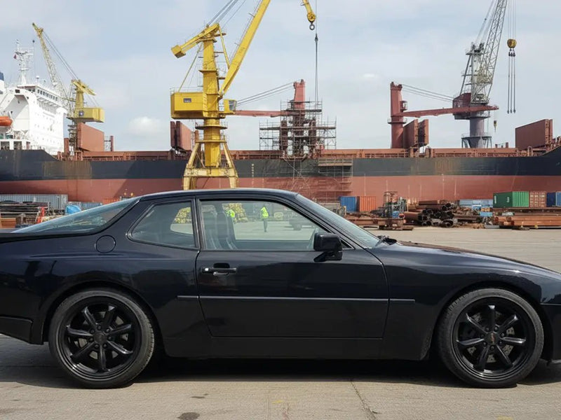 DIY Porsche 944 wrapped in Gloss HX20000 Glitter Black Sparkle restyling film HX20NEPB