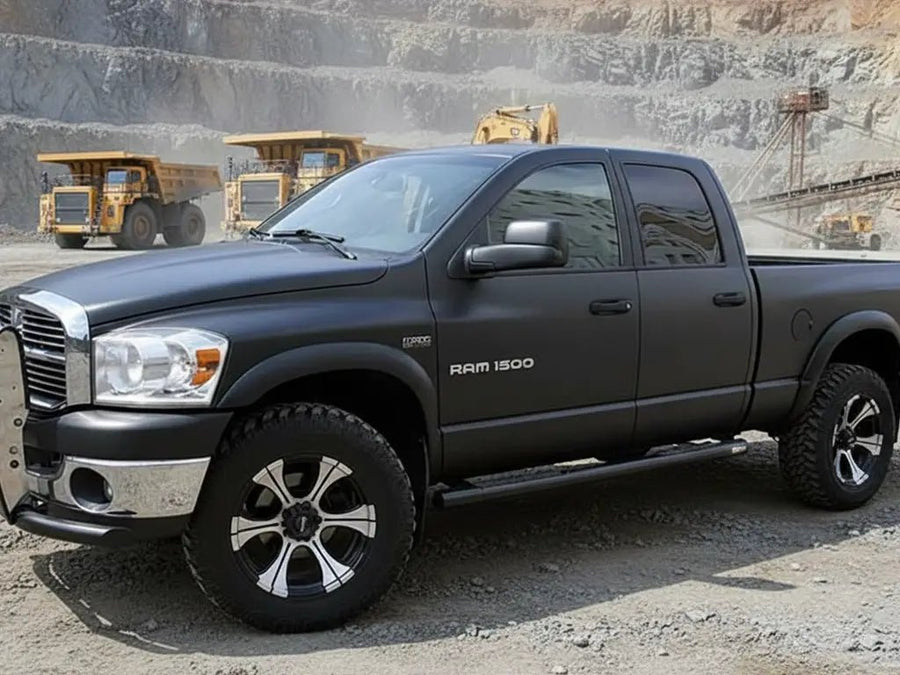 Dodge Ram 1500 wrapped in Matte HX20000 Glitter Sparkle Black automotive vinyl film HX20NEPM