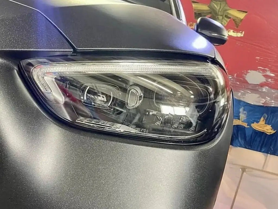 DIY Mercedes-Benz S-Class wrapped in Matte HX20000 Glitter Sparkle Black wrap film HX20NEPM