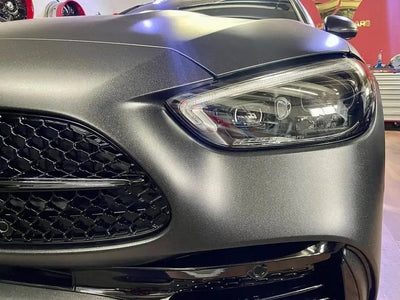 DIY Mercedes-Benz C-Class wrapped in Matte HX20000 Glitter Sparkle Black car wrap film HX20NEPM