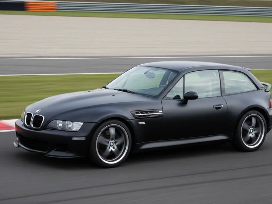 DIY BMW Z3 M Coupe wrapped in Matte HX20000 Glitter Sparkle Black automotive vinyl film HX20NEPM
