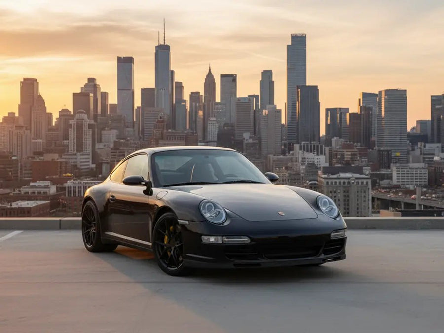 DIY Porsche 911 wrapped in Gloss HX20000 Mystery Black wrap film HX20NMYB