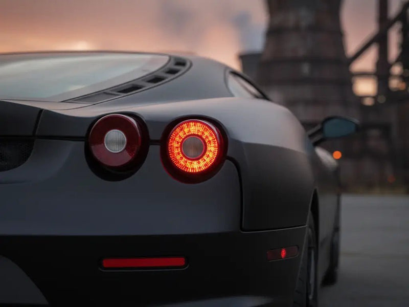 DIY Ferrari F430 wrapped in Matte HX20000 Deep Black automotive vinyl film HX20NPRM