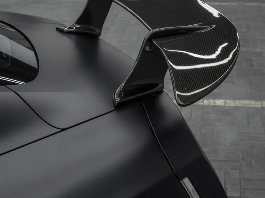 Porsche 911 GT3 wrapped in Satin HX20000 Deep Black automotive vinyl film HX20NPRS