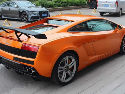 DIY Lamborghini Gallardo wrapped in Gloss HX20000 Aurora Orange wrap film HX20OAUB