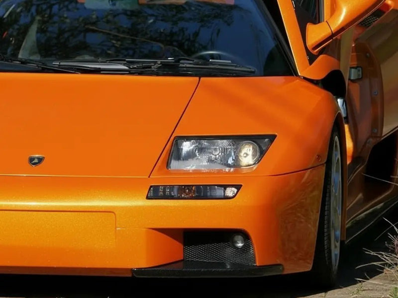 DIY Lamborghini Diablo wrapped in Gloss HX20000 Aurora Orange vinyl wrap HX20OAUB