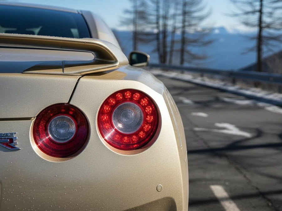 Nissan GT-R wrapped in Gloss HX20000 Zeus Gold restyling film