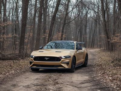 DIY Ford Mustang wrapped in Gloss HX20000 Zeus Gold vinyl wrap HX20P001