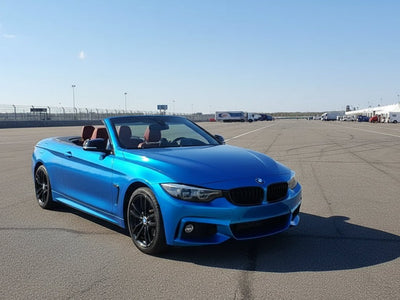 DIY BMW 4 Series Convertible wrapped in Gloss HX20000 Apollo Blue vinyl wrap HX20P004